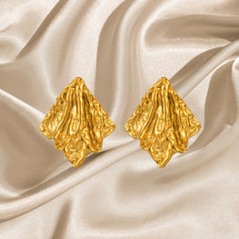 Earrings, 18K Gold Plated Steel