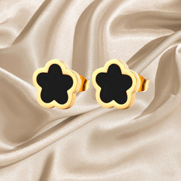 "Flowers" Earrings, 18K Gold Plated Steel