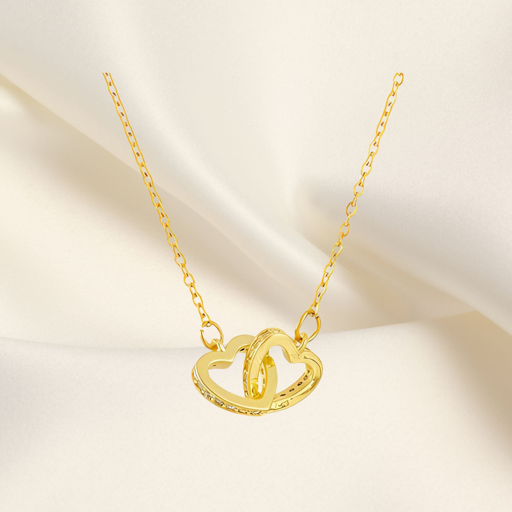 "Love Hearts" Necklace, 18K Gold Plated Steel