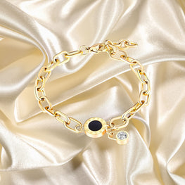Bracelet, 18K Gold Plated Steel