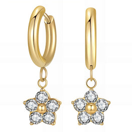 "Flowers" Earrings, 18K Gold Plated Steel