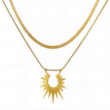 Sun Necklace, 18K Gold Plated Steel