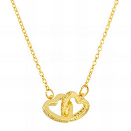"Love Hearts" Necklace, 18K Gold Plated Steel