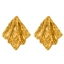 Earrings, 18K Gold Plated Steel