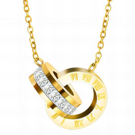Ring Necklace, 18K Gold Plated Steel